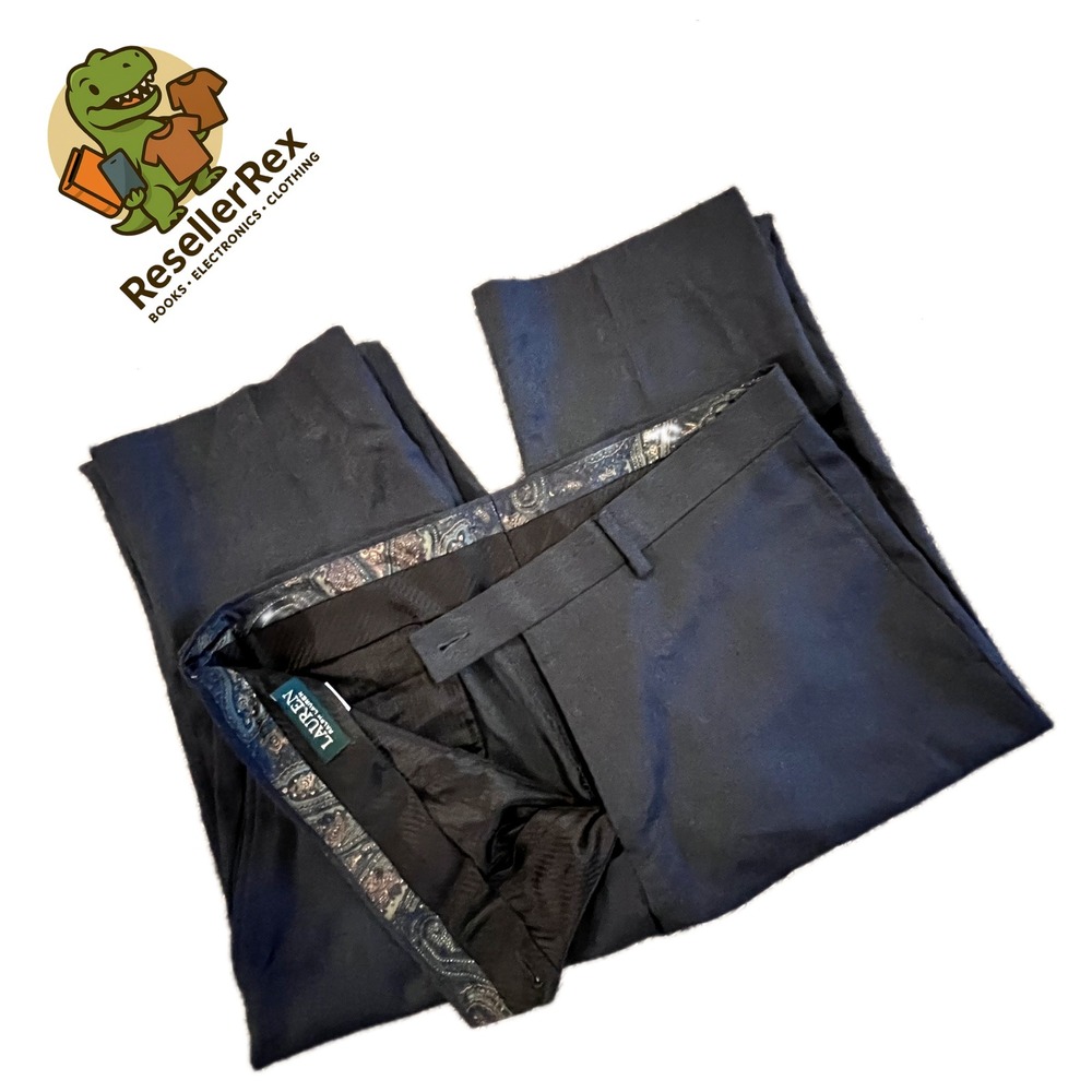 Lauren Ralph Lauren Mens Dress Pants Blue Gray Paisley Lined 34x30